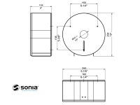 MEDIDAS DISPENSADOR PAPEL BOBINA ROLLO CONTRACT SONIA